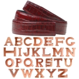 Leather Belt Reversible in Crocodile Bordo Belt Buckle with 32mm H Rose Gold