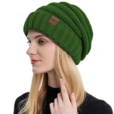Womens Winter Hat Slouchy Beanies for Women Cable Knit Winter 1 1pack- Green