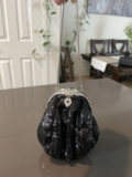 Ellian Black Sequin Pouch Clutch Formal
