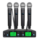 Wireless Microphone System  4 Channel Pro Audio UHF 4 Handheld Dynamic Mic Party