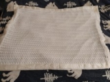 Baby Blanket While 43×33 40 Years Old Very Nice Stitching Gone At Two Corners