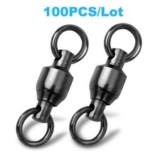 100PC Stainless Fishing Ball Bearing Swivel Solid Rings 0/1/2/3/4/5/6/7/8/9/10#