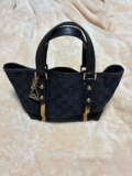 GUCCI Black Leather Tote Japan 7