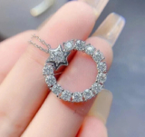Women’s Beauty Pendant 2Ct Round Cut Lab Created Diamond  14K White Gold Plated