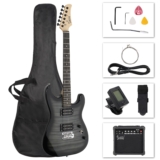 Glarry 39″ GST Electric Guitar Beginner Kit Gig Bag 20W AMP for Beginner