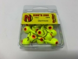 12 Pack   Northland Tackle SNJ6-12-10 Sink’N Jig 12/Bag Bait, Chartreuse, 1/2 oz
