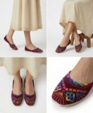 Women Wedding Shoes Leather Handmade Indian Mojari Ballet Flat Jutti US 6-9