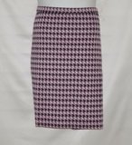 Joan Rivers Houndstooth Knit Slim Skirt Size M Pink/Black