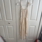 Vine & Valley White Yellow Diamond Smock Leg Slip Jumper Women’s Size Small