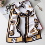 Mechanical flower 100% Silk Mulberry Bandanna 150X16cm Shawl Neckerchief Scarf