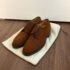 UGG Black Suede Leather Shearling Sheepskin Lined Slip On Wedge Mules Size 7
