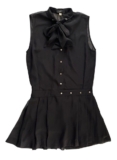 DIESEL Women’s Black Chiffon D-Nedora-A Pleated Button Shift Dress $248