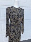 $498 Joie Women’s Yellow Paisley Stretch Jewel-Neck Long-Sleeve Sheath Dress L