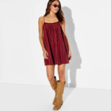 Women Mini Trapeze Ruffle Edge A-Line Dress – Wild Fable Dark Striped