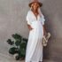 VERONICA BEARD Saude Long Sleeve Cargo Shirtdress in White Size 2