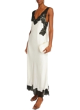Simkhai Womens Gwynn Lace Trim Satin Midi Dress 2 Ivory/Black – NWT $795