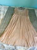 Shein Curve Blush Pink Pleated Midi Dress V Neck Flowy Plus Size 4XL