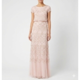 New Adrianna Papell Women’s Size 4P Short Sleeve Blouson Beaded Gown