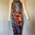 Roop Milan 100% Silk Black Sequin Beaded V-Neck Sheath Belted Dress M