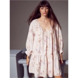 H&M Women’s Pink Floral Oversized Airy Smock Dress Medium EUC Boho Cottagecore