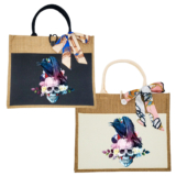 Custom Canvas Tote Bag, Large Size – Skulls Option #3 – Black or Cream Tote