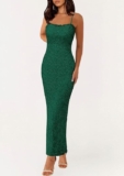 PRETTYGARDEN Lace Floral Bodycon Semi Formal Maxi Dress Dark Green XL 16-18