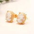 Italian Conch Shell Cameo Earrings 14K Gold Plated Sterling Silver ½” MSRP $95