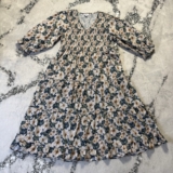 Polagram Dress Womens Size 2XL Multicolor Floral Ruffle Romance V Neck Tiered