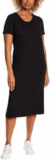 Jessica Simpson Midi Dress Woman Short Sleeve Stretch Knit Blue Black NWT XL-XXL