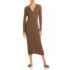 Women Plus Size Casual Poet Long Sleeve Smocked Dress Crewneck Flowy Midi Dress