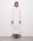 THE KOOPLES white cotton long sleeve maxi dress w/ broderie anglaise SZ 1/ Small