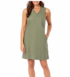 NEW Briggs Women’s Lightweight Ruffle V-Neck Linen Blend Dress Size XL
