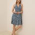 Talbots Plus Blue cotton TERRY Midi DRESS 1X pockets resort cruise nautical