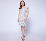Belle by Kim Gravel Regular Slub Knit Summer Toile Dress Sea Salt M New