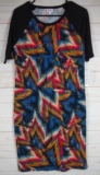 Lularoe Women’s Julia Dress Multi Colored with Black Size L NWT