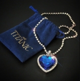 Blue Titanic Heart of the Ocean Crystal Pendant Necklace Rhinestone Jewelry