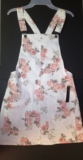 No Boundaries Pinafore Dress Delicate Ivory Color w/ Floral Print Multiple Sizes