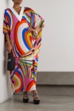 Multi Color Caftan, Cotton Blend Kaftan, Beautiful Kaftan For Women’s  J5870