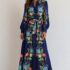 Go Softly Patio Dress Sz M Soft Knit Zip Front Tile Print Beaded Embroidered NWT