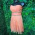 Womens Ribbed Crew-neck Batwing Long-sleeve Waist-cinching Dress