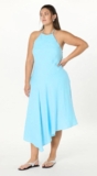 NEW NWT The Drop Womens Ciga Halter Linen Maxi Dress XX-Large Skyway XXL Blue