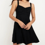 OLD NAVY ~ New! NWT M or LT Tall ~ BLACK JACK Fit & Flare Crepe Mini Dress b55
