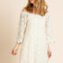 Ladies White 100% Soft Linen Traditional (4) Pocket Guayabera Dress – LLGD3010