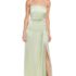Riva Womens 2 Blue Black Strapless Gown Dress Formal Waterfall Iridescent Sheer