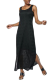 Nina Leonard Women’s Sleeveless Crochet Knit Dress Black