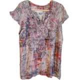 Anthropologie Love Kyla Silk Blend Hand Embroidered Tunic Dress Boho NWOT Small