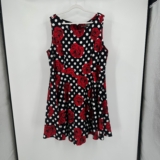 Womens Rockabilly Pinup Polka Dot Dress Size 3X Floral Retro Bold Garden Party