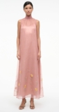 NWT Staud Albee Embellished Dahlia Daydream Dress Organza Gown Sz L Pink $850