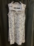 Lulu B S Collar Zip Front Cheetah Print Dress Black White Upf50