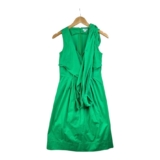 J. by J. Crew Sleeveless Wrap-top Pleaded dress In Kelly Green Front Tie Size 0